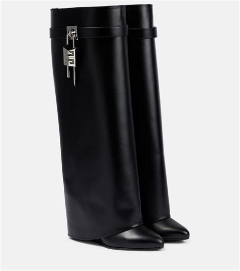 givenchy leather knee-high sheath boots replica|givenchy lock boots.